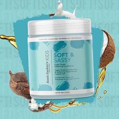 Aunt Jackie's Kids Curl &amp; Coil Soft &amp; Sassy Super Duper Hair Softening Conditioner 15 oz.