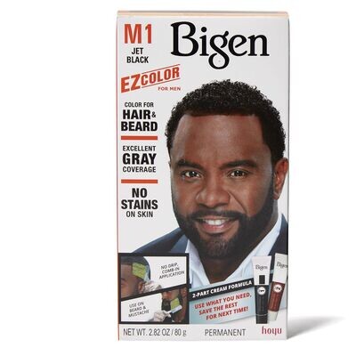 Bigen Men&#39;s Permanent Ez Hair &amp; Beard Color M1 Jet Black 2.82 oz.