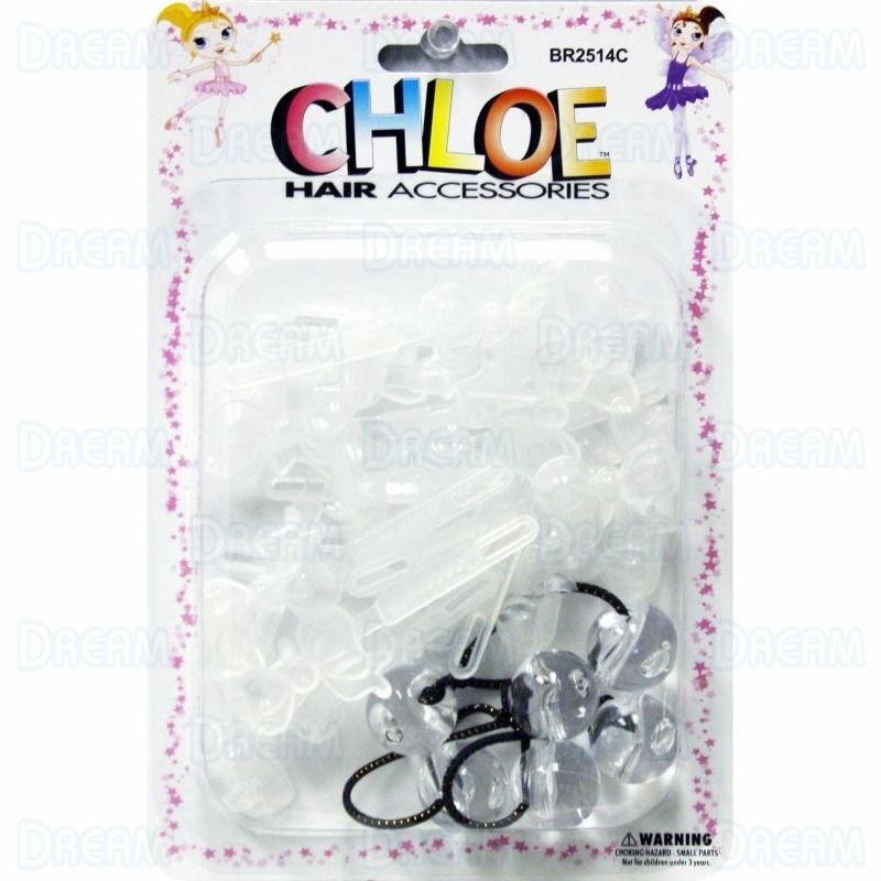 Chloe Barrettes #14 Bowtie Ponytail 14P clear