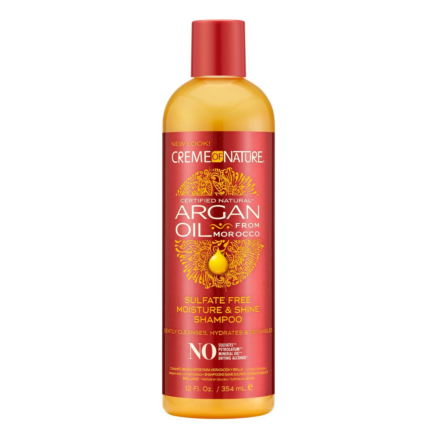Cream of Nature Argan Oil Sulfate Free Moisture &amp; Shine Shampoo 12 oz.