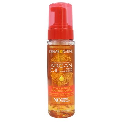 Cream of Nature Argan Oil Style &amp; Shine Foaming Mousse 7 oz.