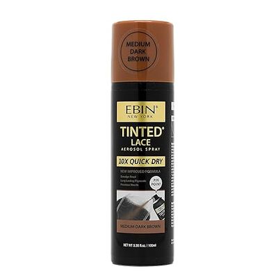 Ebin Tinted Lace Aerosol Spray 10X Medium Dark Brown 3.38 oz.