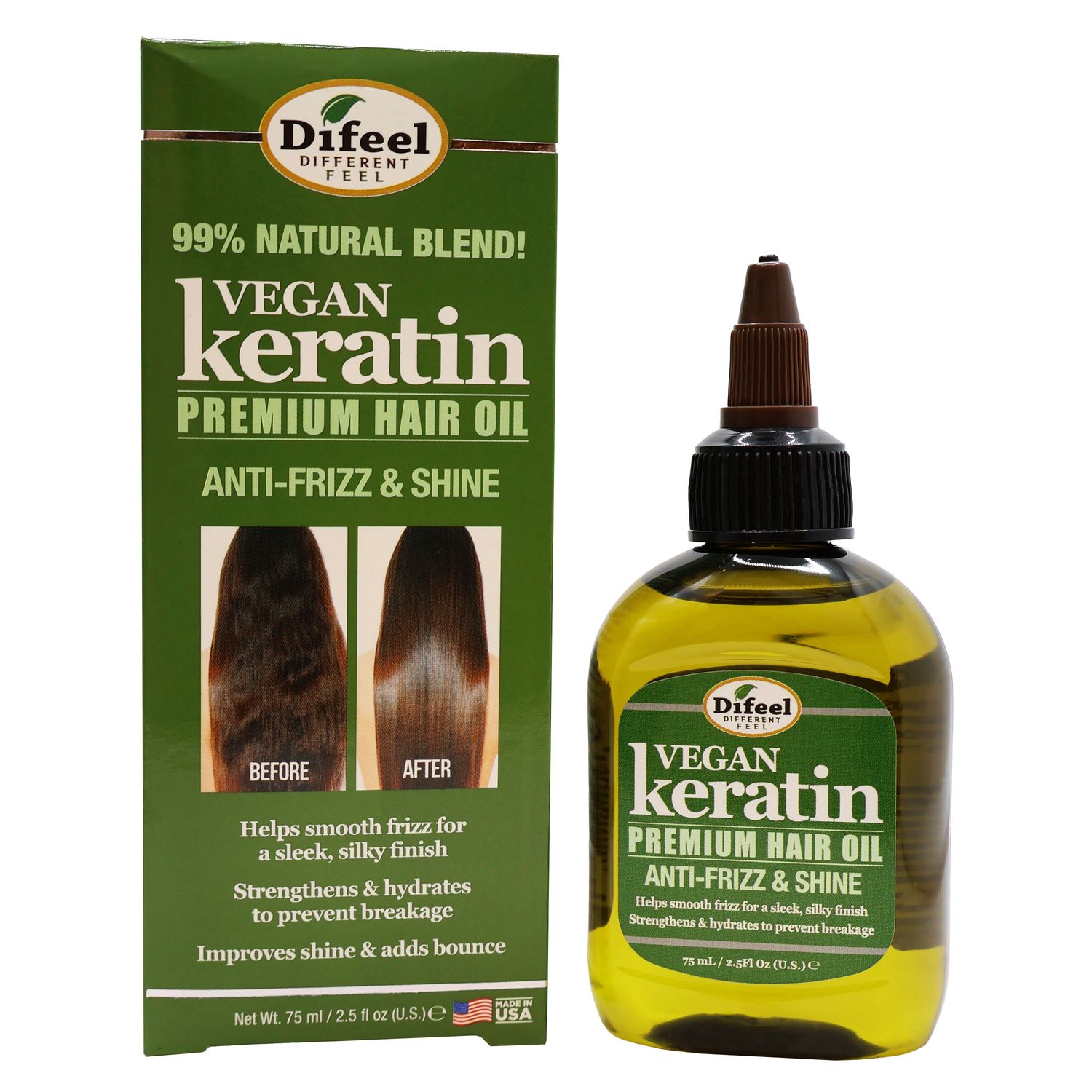 Difeel Different Feel Vegan Keratin Hair Oil 2.5 oz.