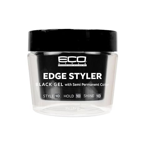 Eco Edge Styler Black Gel with Semi Permanent Color Strong Hold 8 oz.