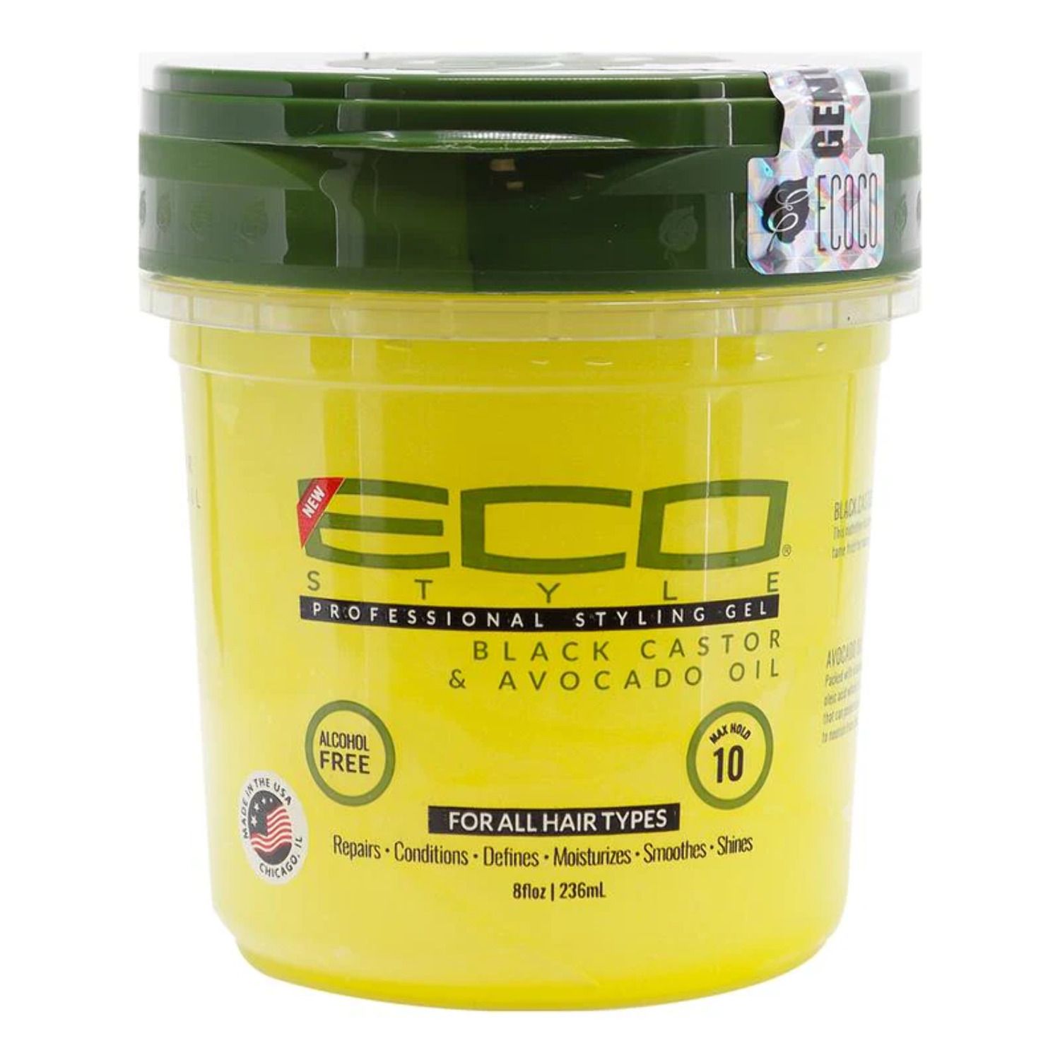Eco Style Black Castor &amp; Avocado Oil 16oz