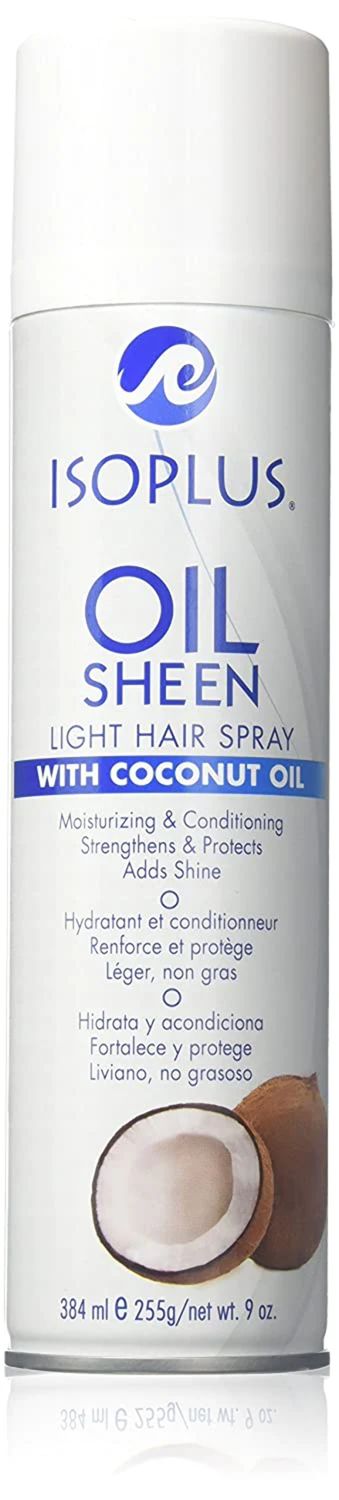 Isoplus Oil Sheen Light Hair Spray with Coconut Oil 9 oz.