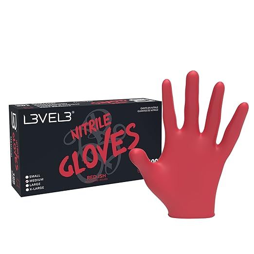 Level 3 Nitrile Gloves Red-ish X-Large