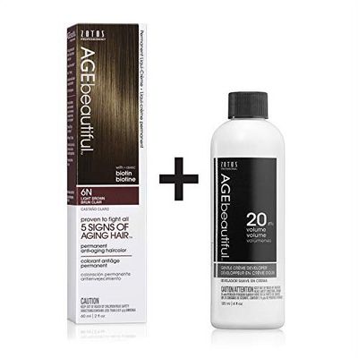 Zotos AGEbeautiful Anti-Aging 100% Gray Coverage-6N Light Brown