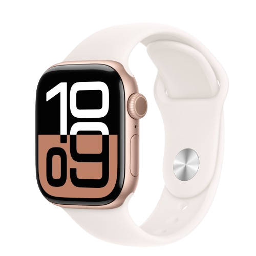 Apple Watch Series 10 GPS 42mm Rose Gold Aluminium Case with Light Blush Sport Band - S/M