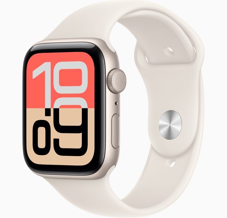 Apple Watch SE 3 (GPS), Size: 40mm, Color: Starlight Aluminum Case, Band Color/Size: with Starlight Sport Band (S/M)