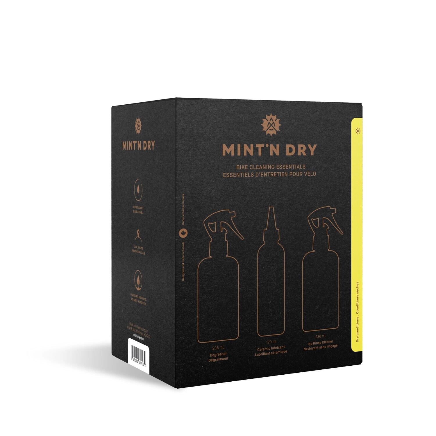 MINT&#39;N DRY Ensemble D&#39;essentiels De Nettoyage De Vélo - Conditions Sèches
