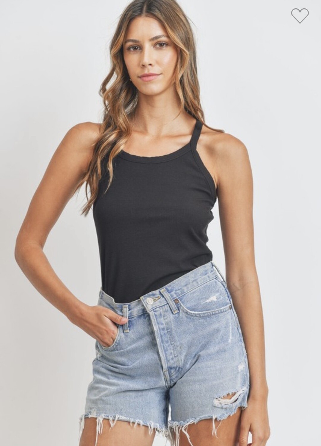 Cherish Back Tank Top RacerBack , Color: Black, Size: S