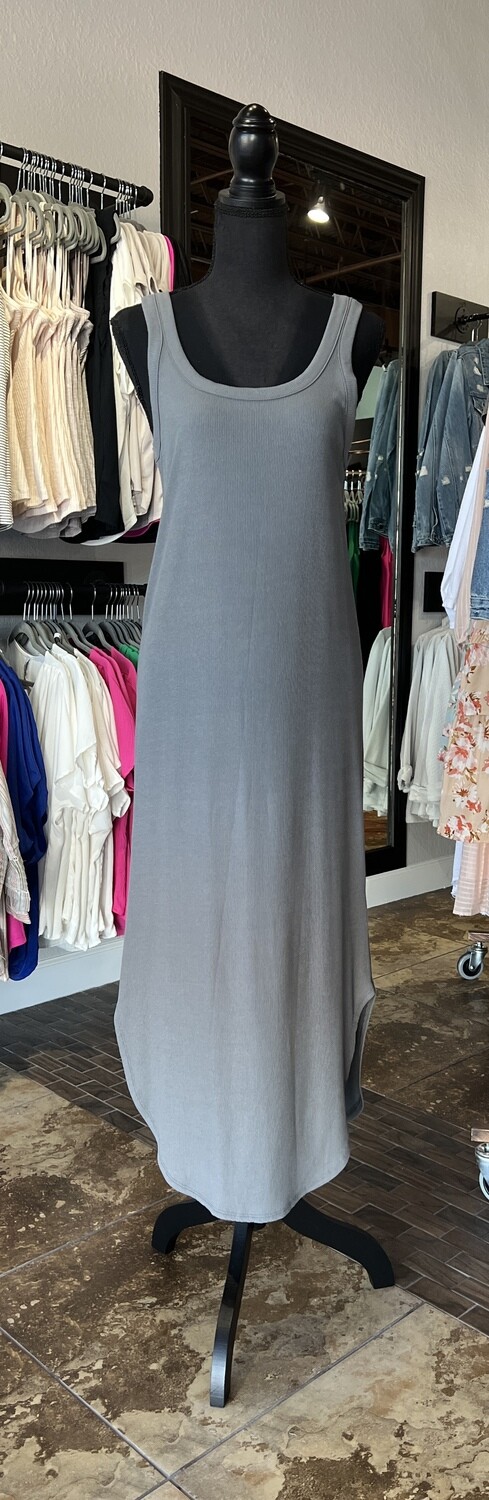 Cherish Deep Round Neck Tank Maxi Dress Multiple Colors, Color: Mauve, Size: Small