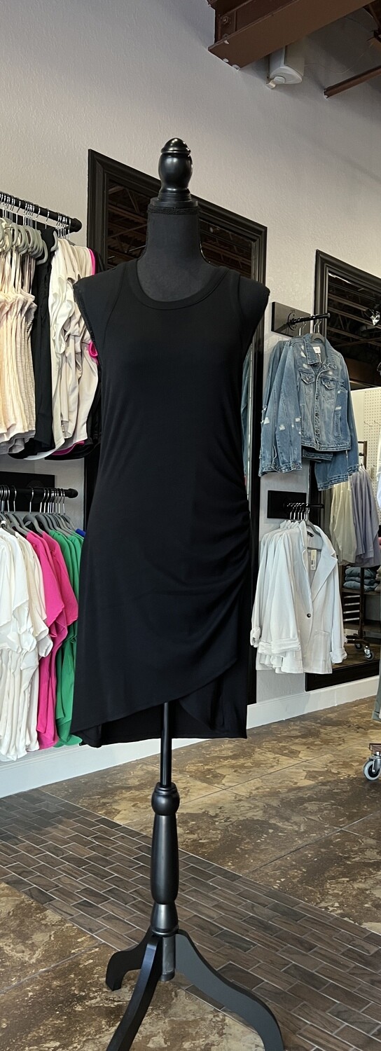 Cherish Round Neck Side Dress Multiple Colors, Color: Black, Size: Small