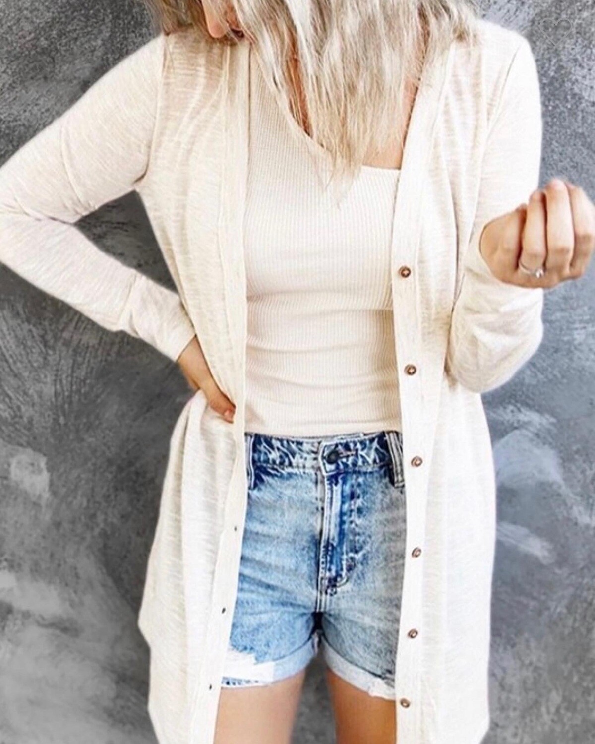 Top Woman Cardigan, Color: White, Size: S