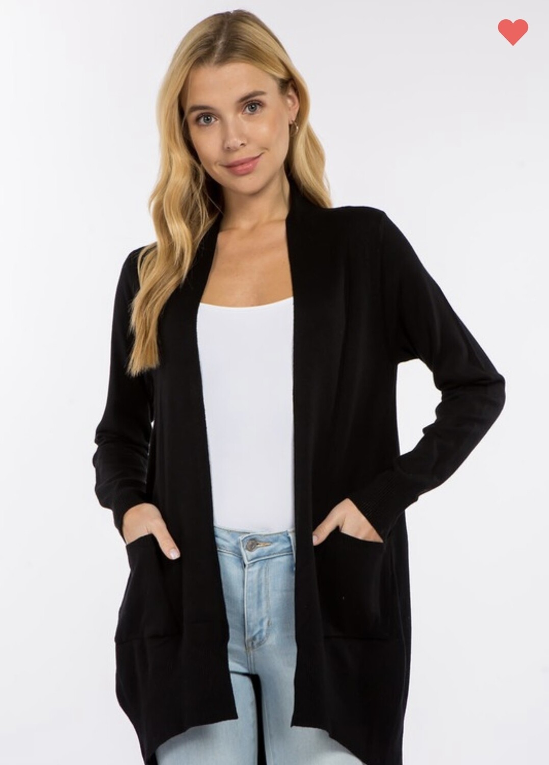 Dreamers by Debut Basic Cardigan Multiple Colors, Color: Black, Size: S/M