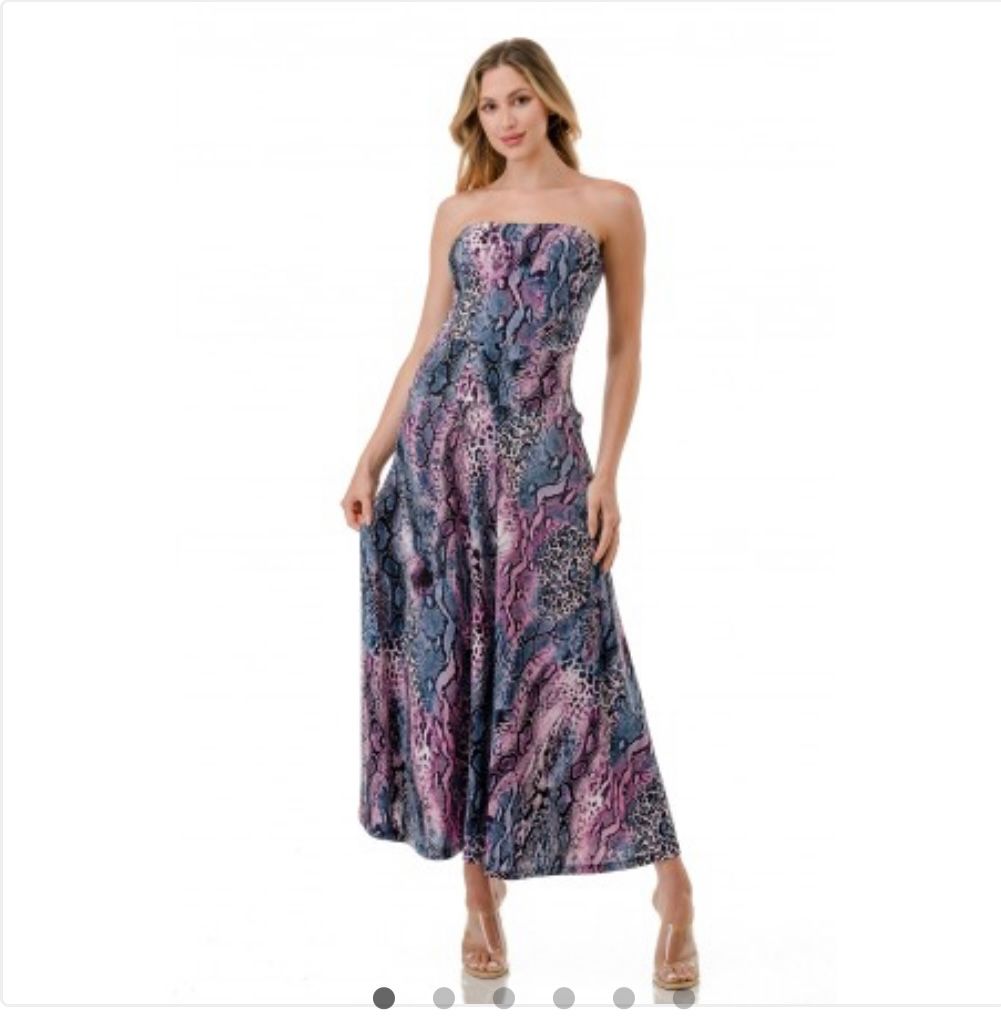 Ariella Tube Flare Maxi Dress, Color: Purple, Size: S