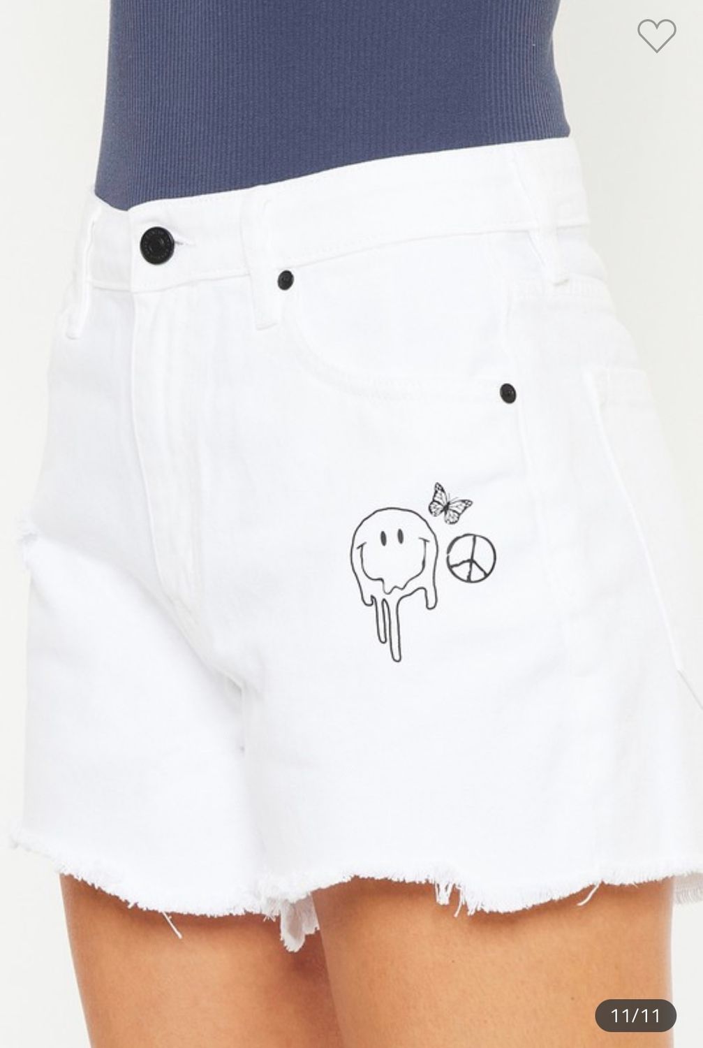 Kan Can High Rise Mom Short, Color: White, Size: 3/25