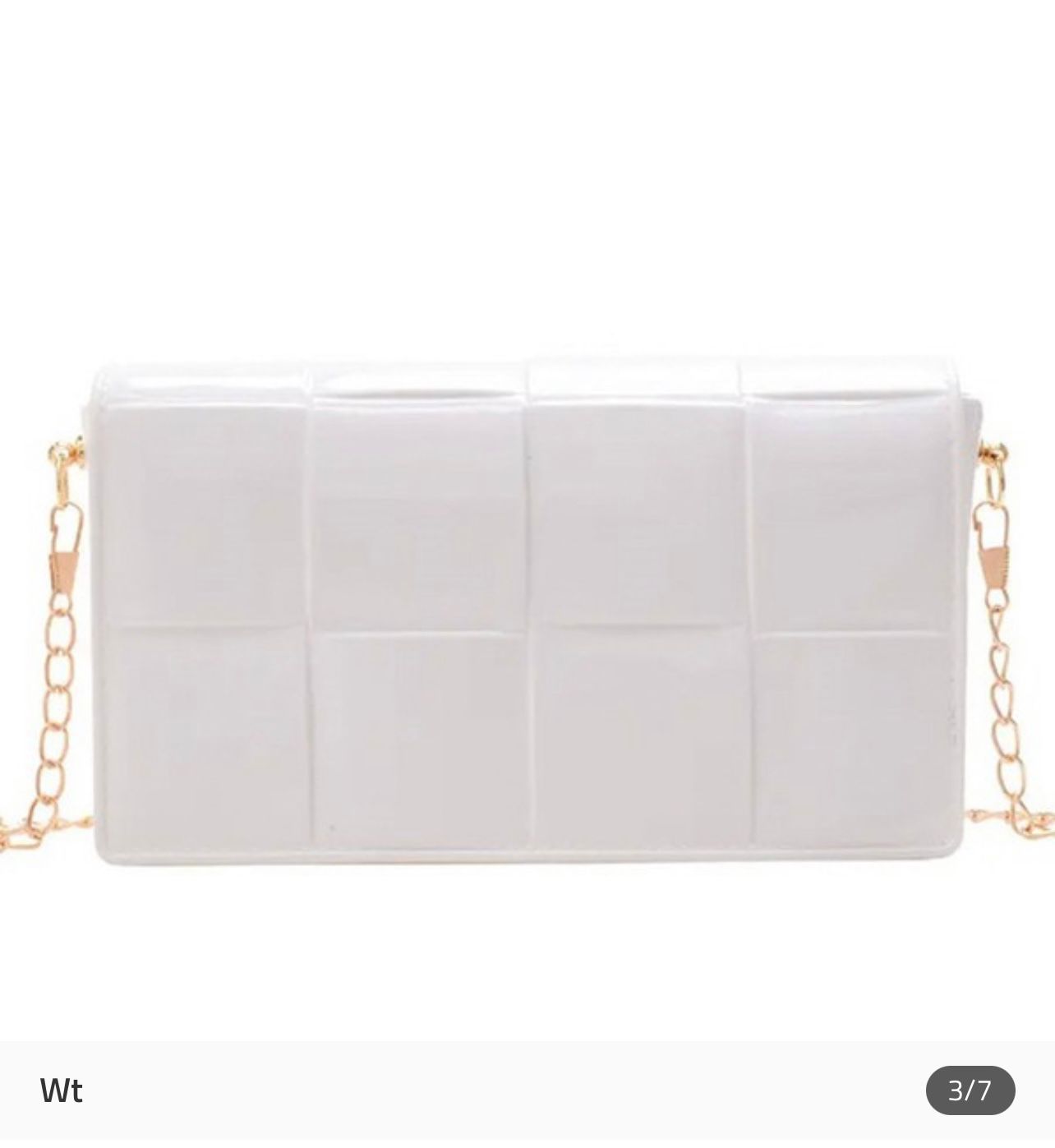 Handbag Square Shape Mini CrossBody, Color: White