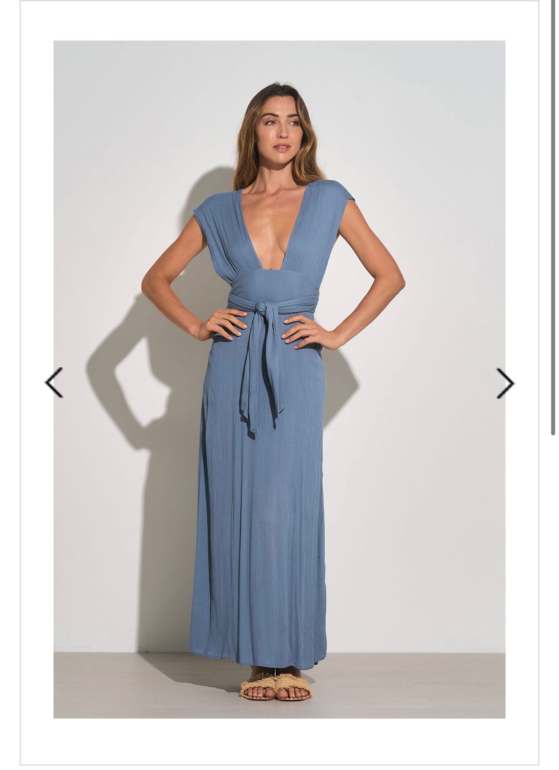 Elan Maxi Halter Tie Waist, Color: Blue, Size: S