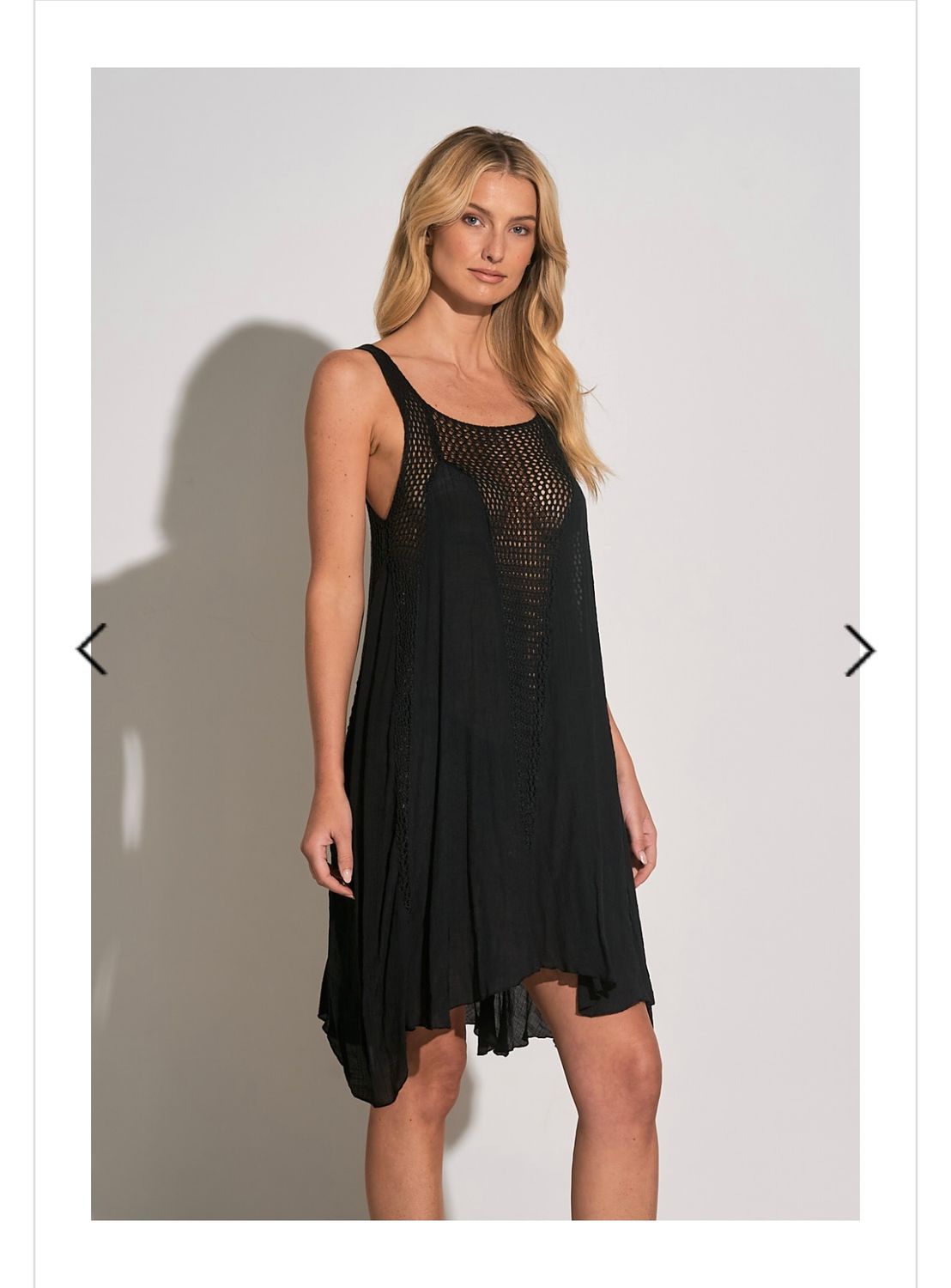 Elan Dress Sleeveless Crochet, Color: Black, Size: S