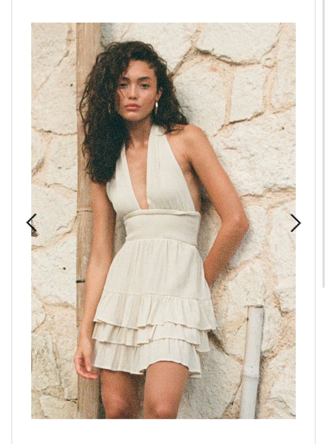 Elan Dress Halter Cut out, Color: Sand, Size: S