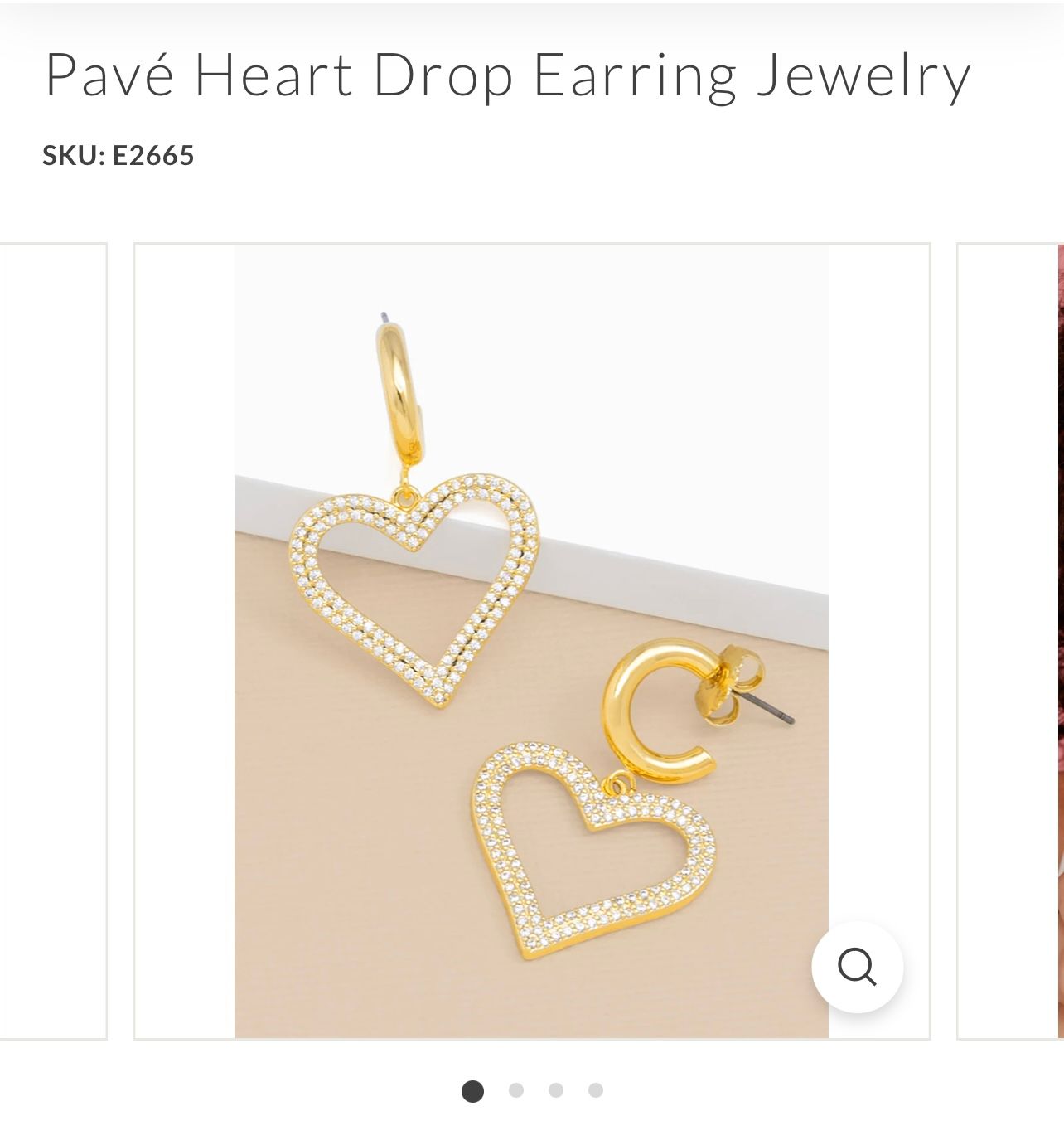 Zenzii Heart Drop Earrings, Color: Gold