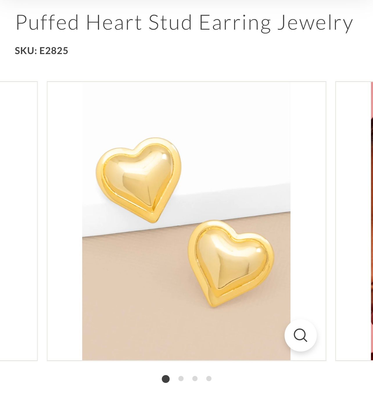 Zenzii Puffed Heart Earrings , Color: GLD