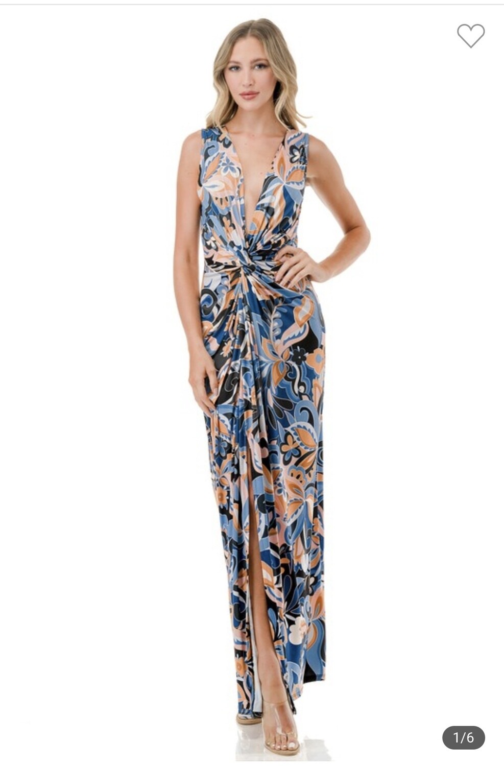 Ariella Twist Front Maxi Dress, Size: S