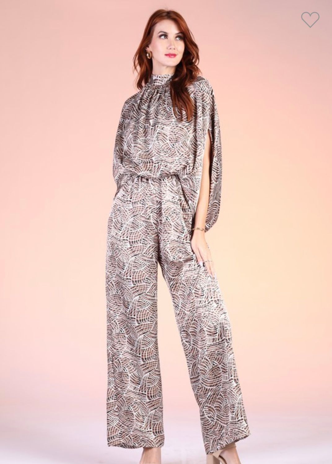 Tyche Desert Wave Jumpsuit, Color: Taupe, Size: S