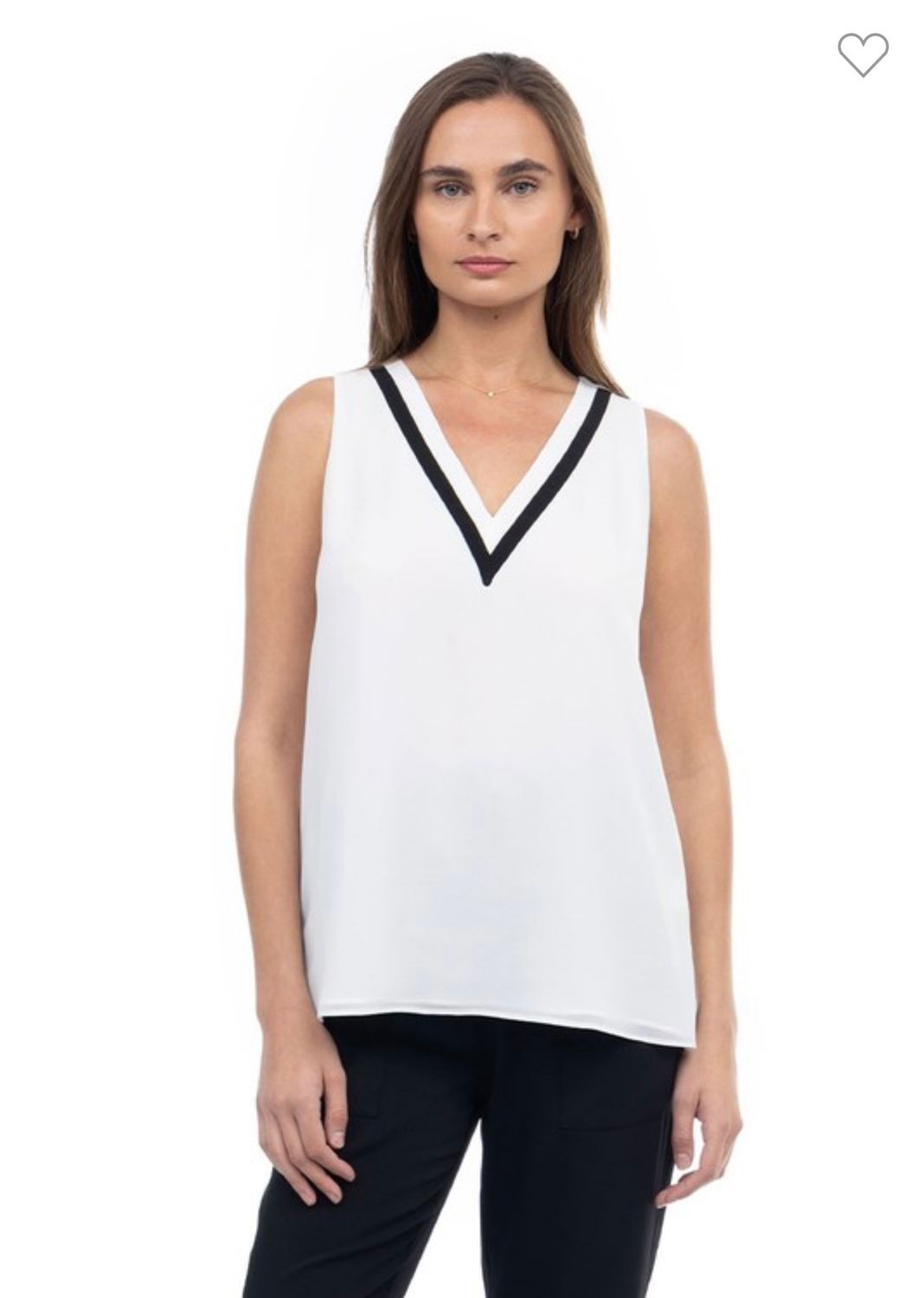 Naked Zebra V Neck Tank, Color: Off White, Size: S