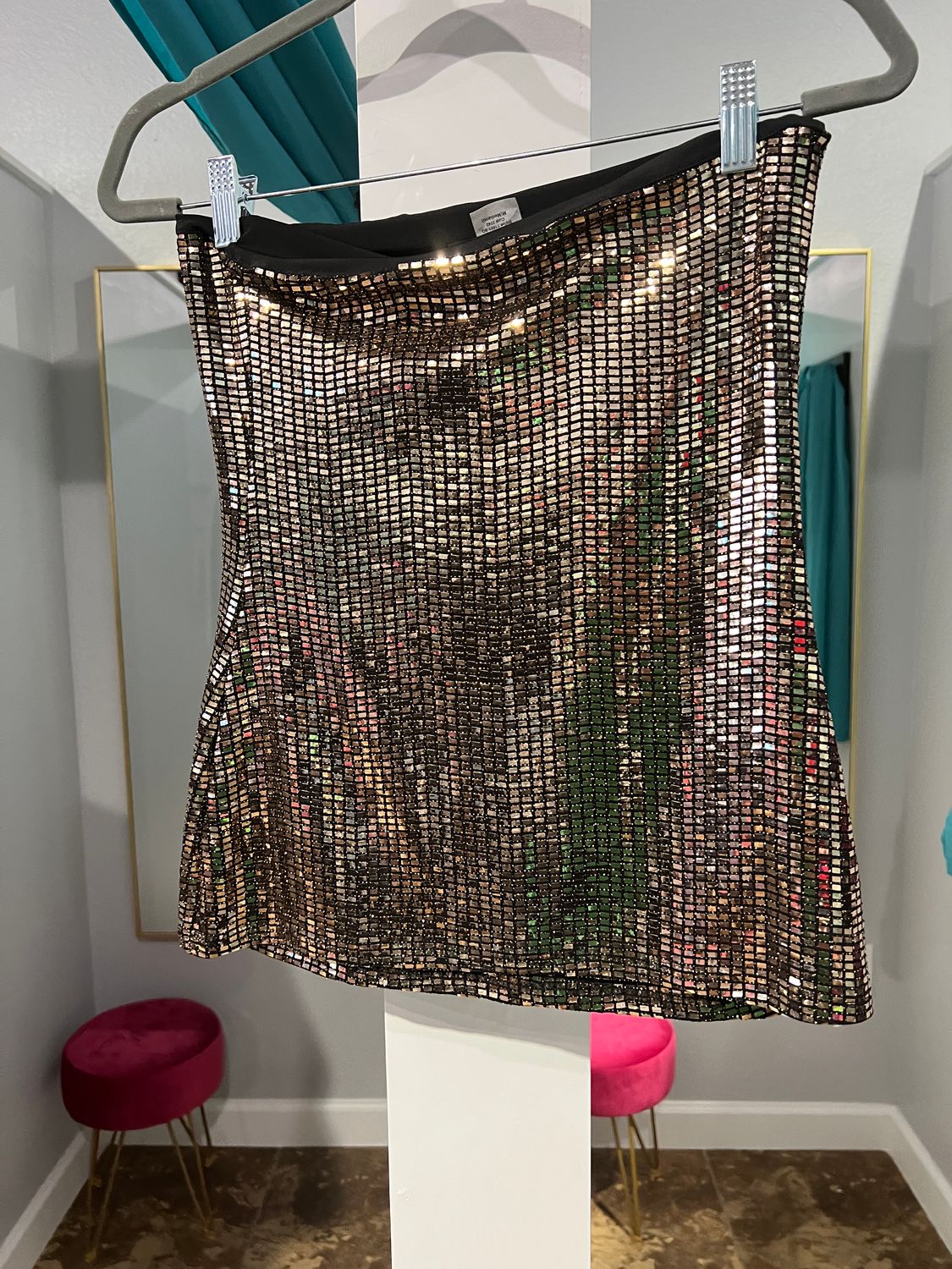 Ariella Fitted Sequin Tube Top, Color: Gold, Size: S