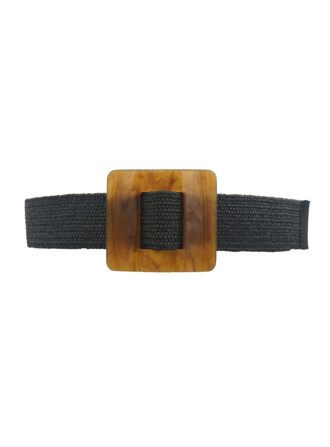 Belt Square Buckle Stretch, Color: Black