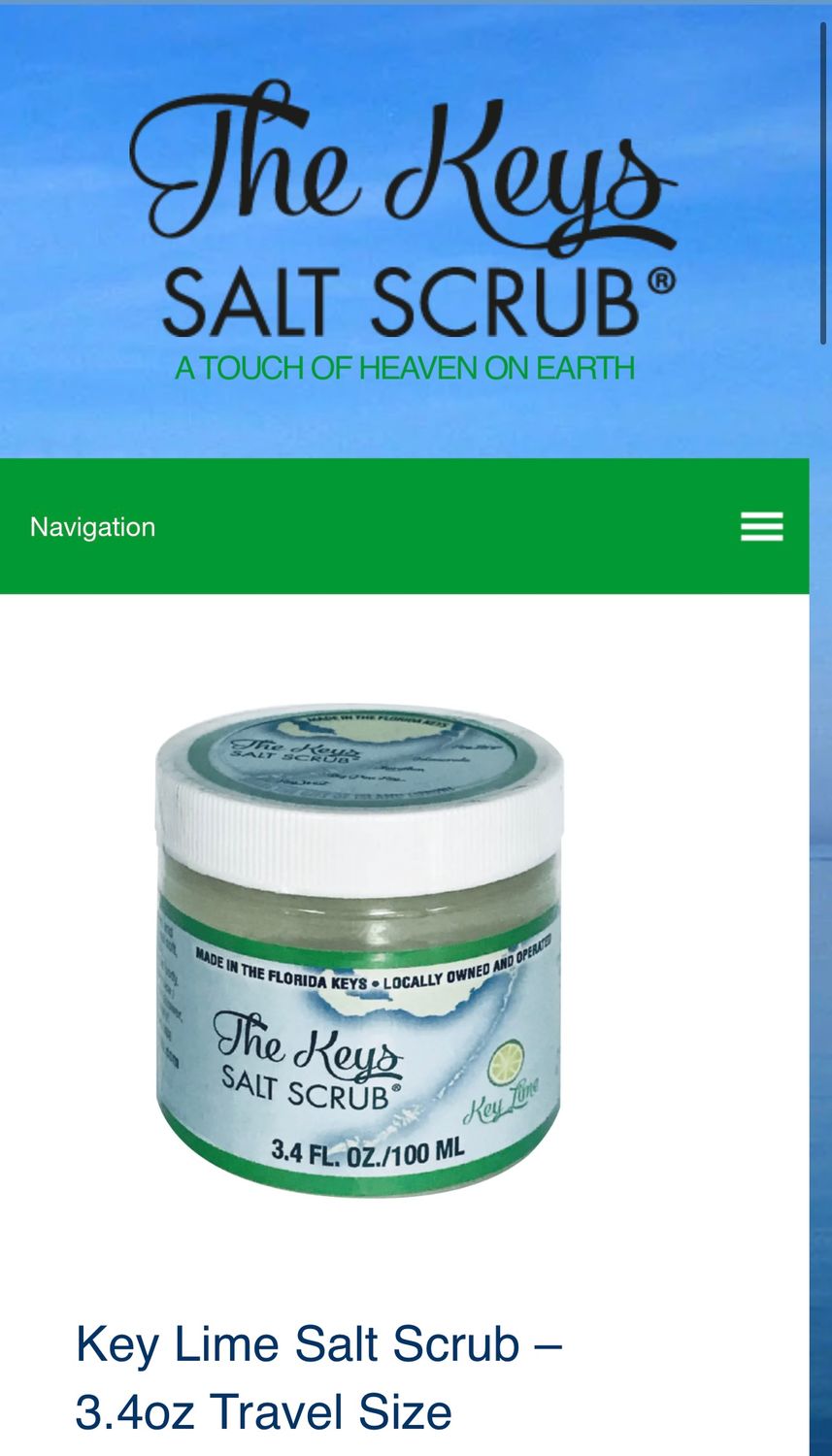 Keys Salt Scrub  3.4 oz, Color: Key Lime, Size: 3.4 oz