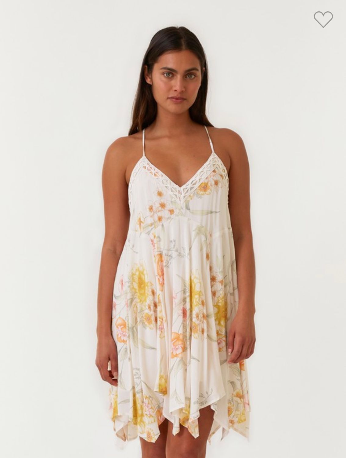 LoveStitch V-Neck Halter Dress, Color: Vanilla, Size: XS