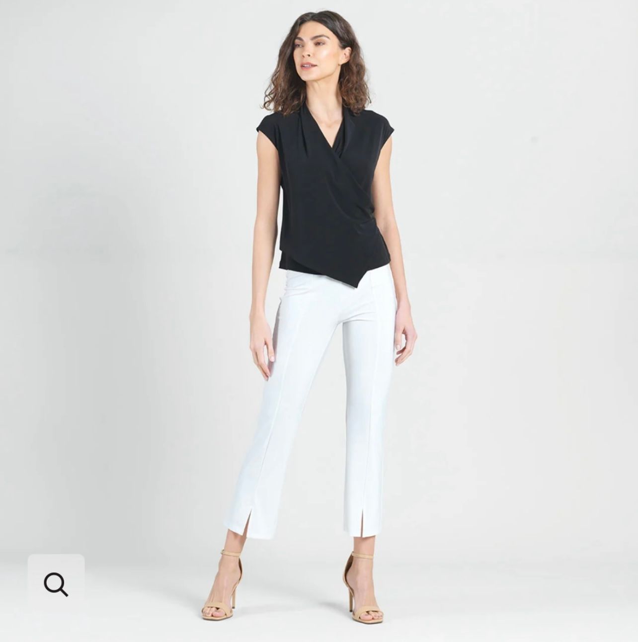 Clara Sun Woo White Pants Capri, Size: XS, Color: White