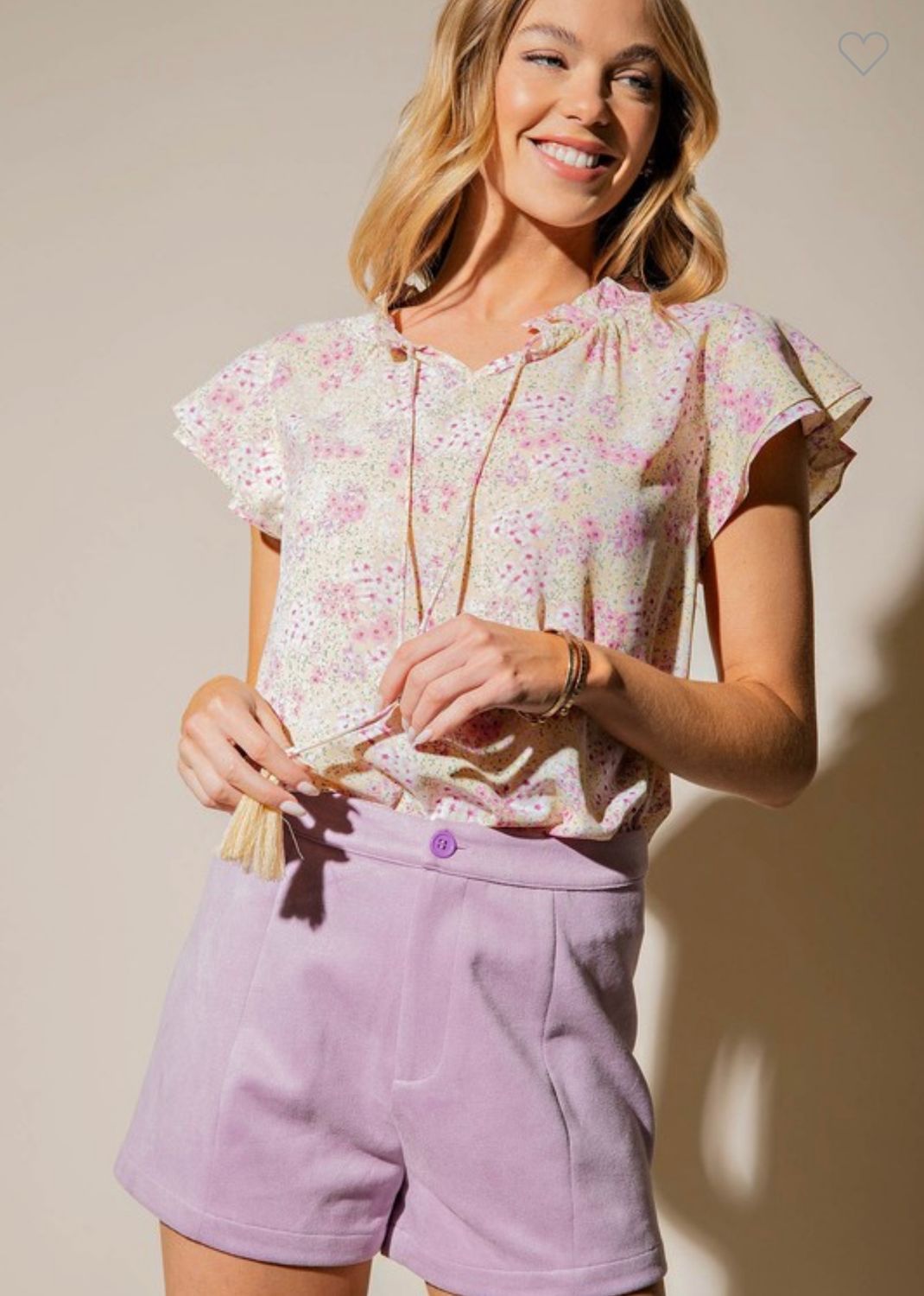 Kori A Soft Suede Shorts, Color: Lavender, Size: S