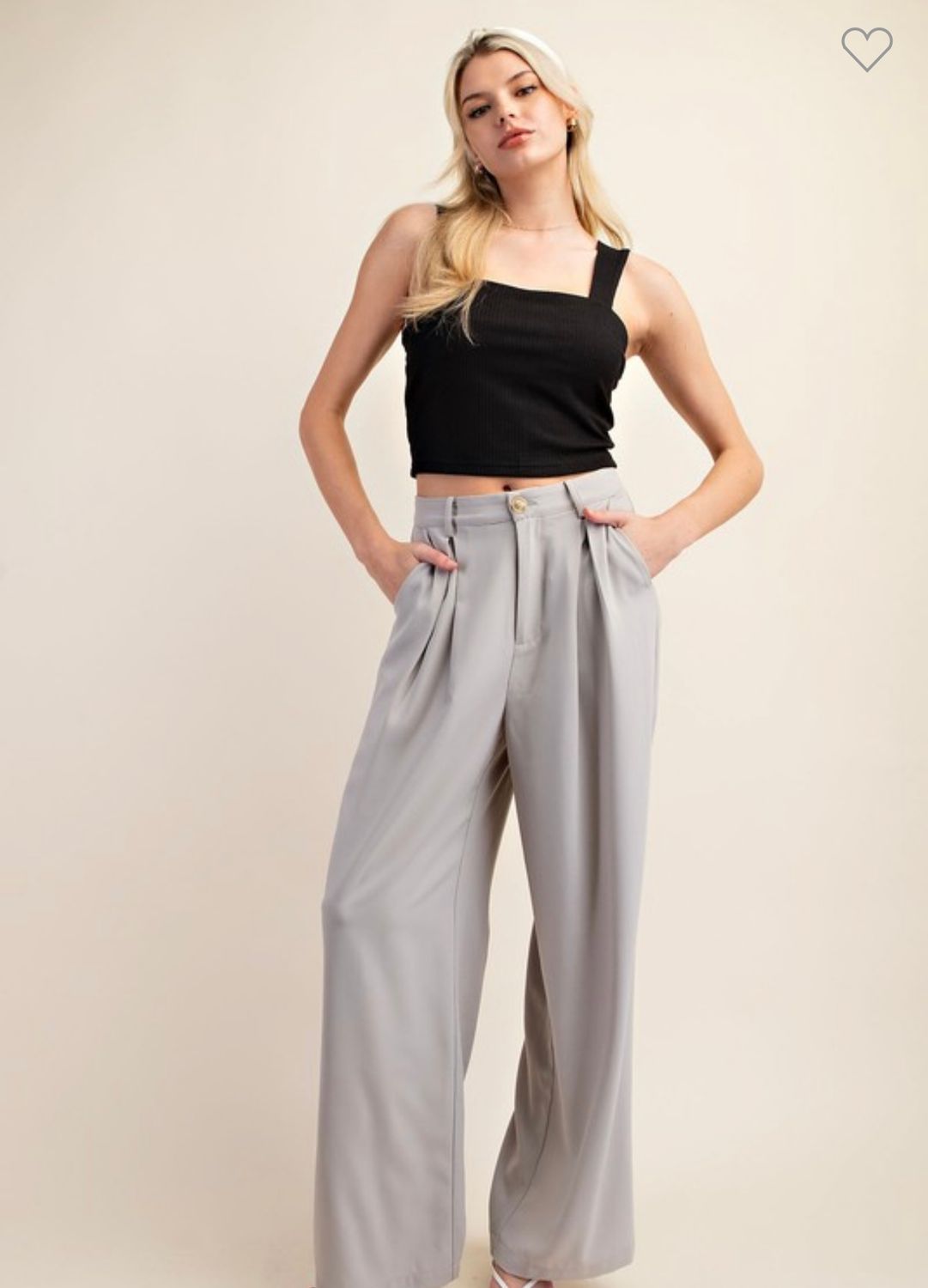 Kori A Front Button Slacks, Color: Grey, Size: S
