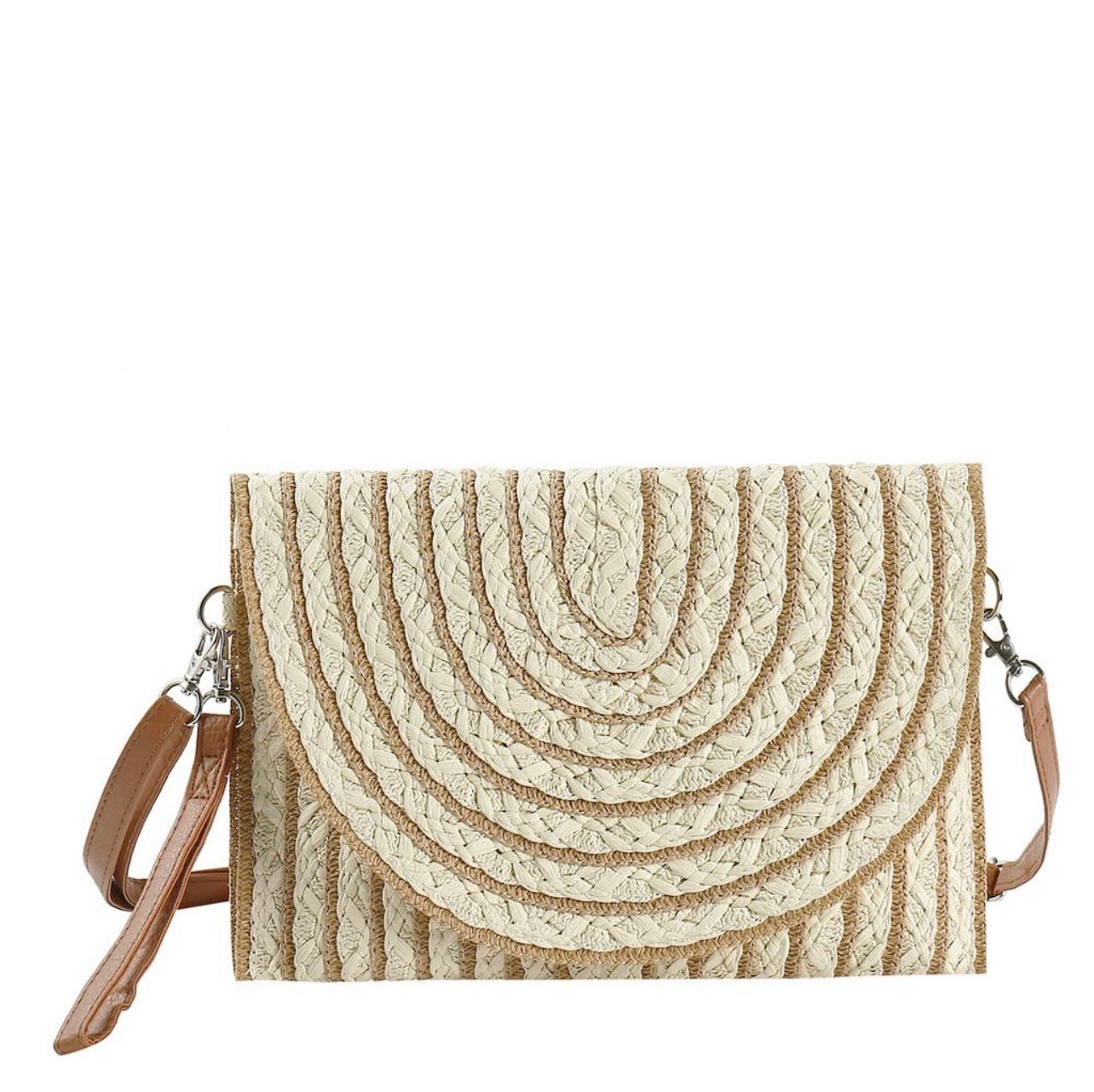 Handbag Straw Clutch , Color: Tan