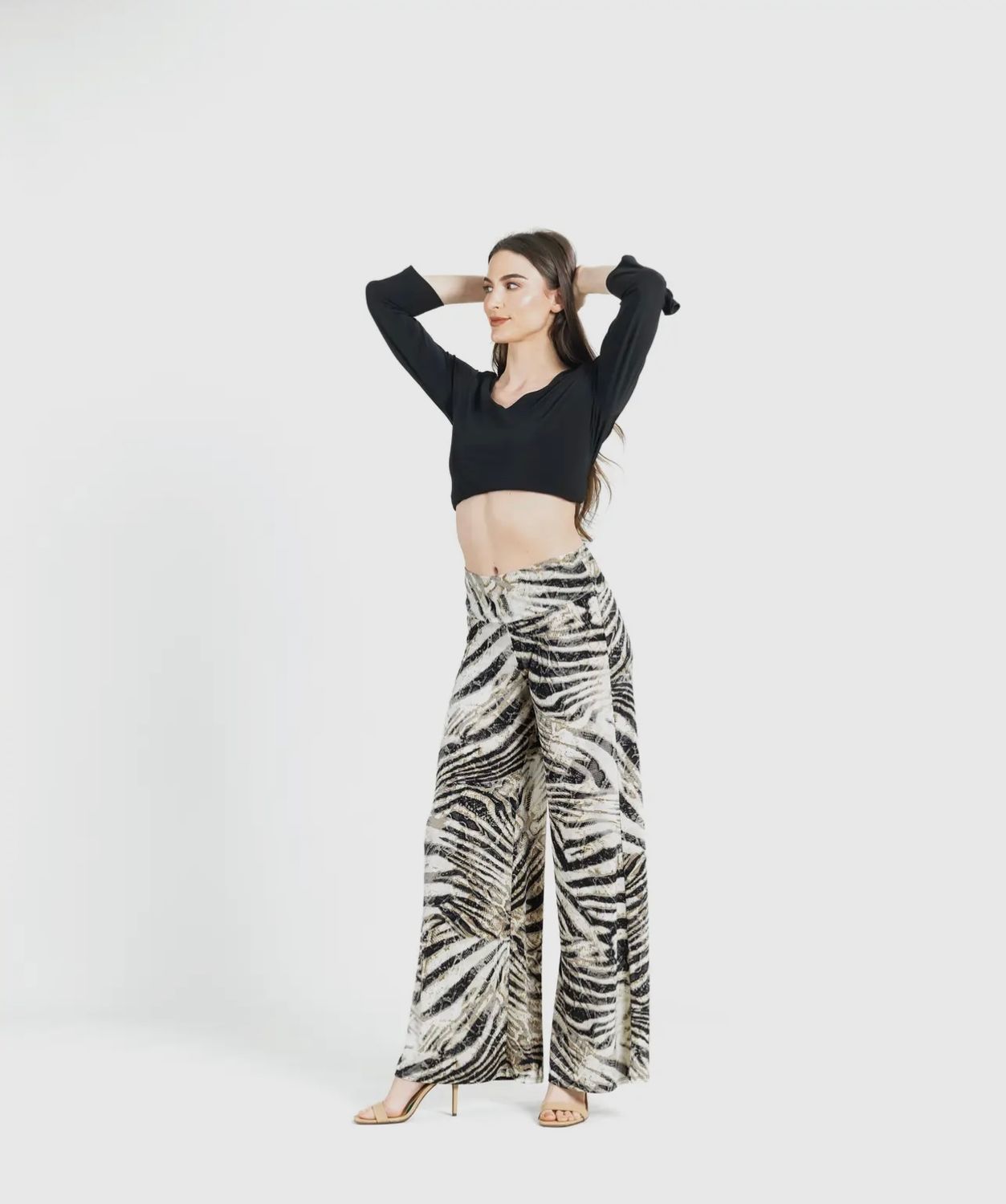 Clara Sun Woo Palazzo Pant, Size: XS, Color: Zebra