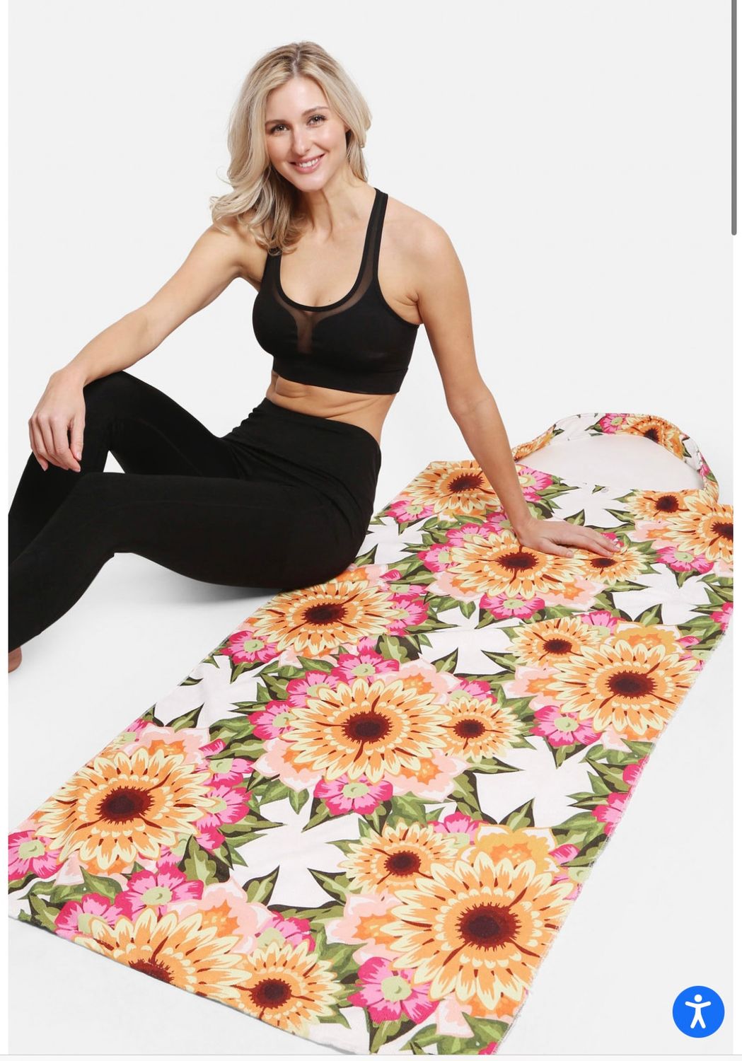SunFlower Beach Bag Towel , Color: Orange