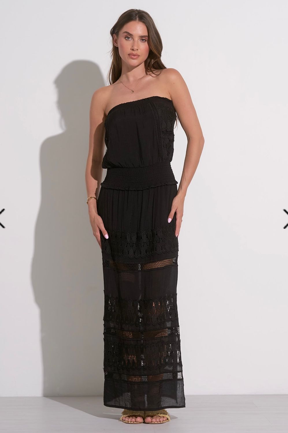 Elan Maxi Strapless, Color: Black, Size: S