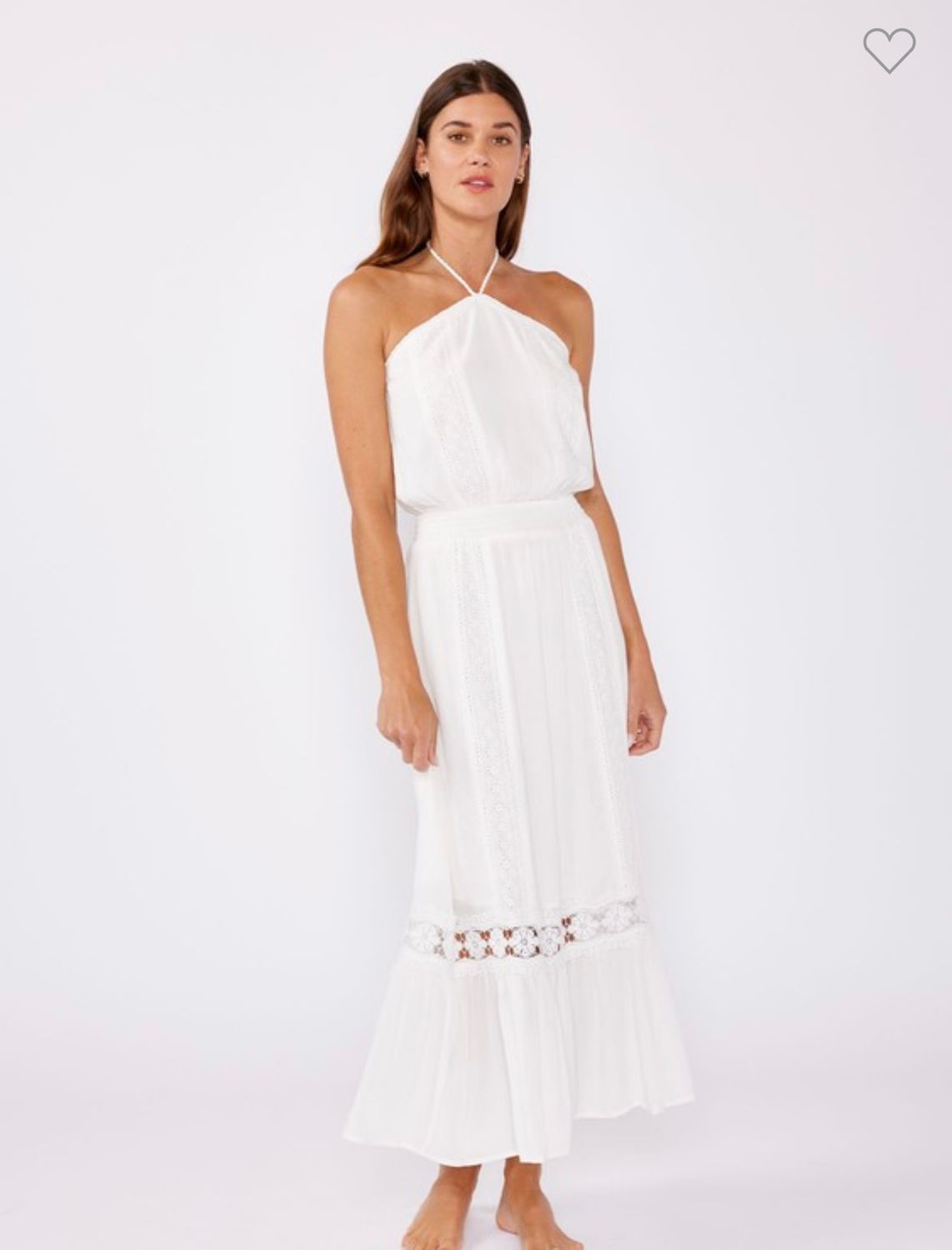 LoveStitch Halter Smocked Waist, Color: Off  White, Size: S