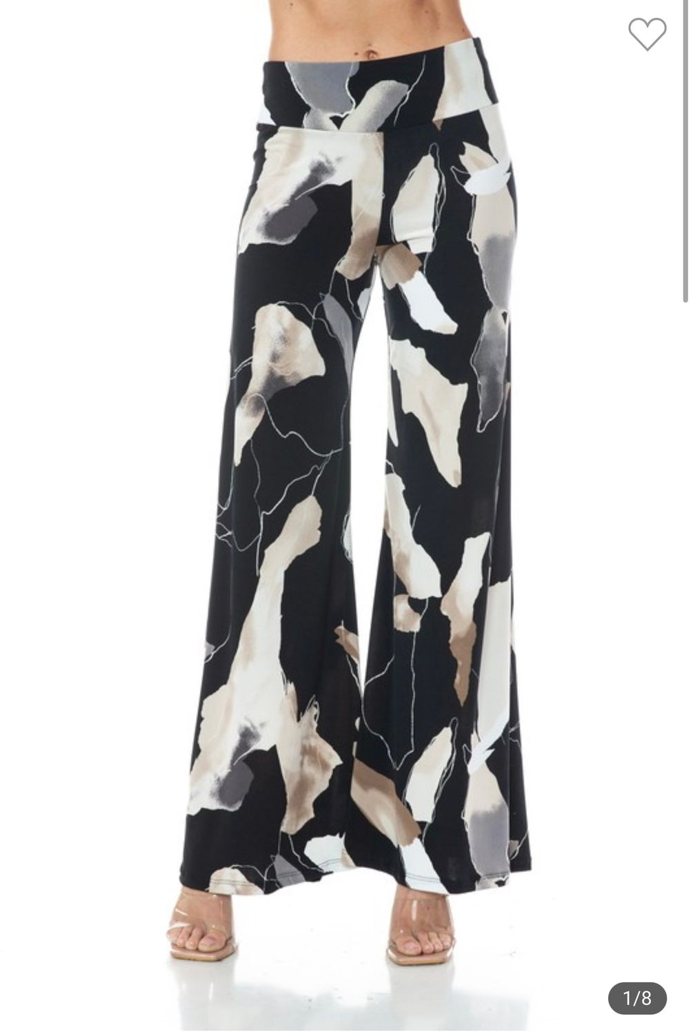 Ariella Printed Palazzo Pant, Size: S, Color: Black/Tan