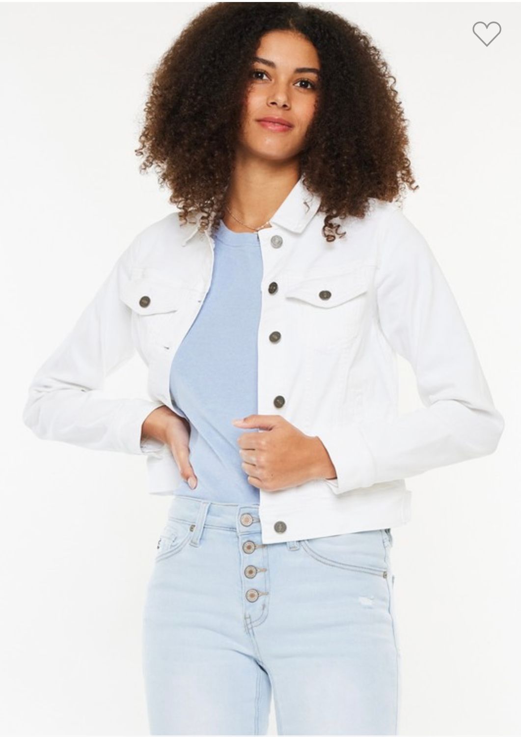 Kan Can Denim Jacket, Color: White, Size: S