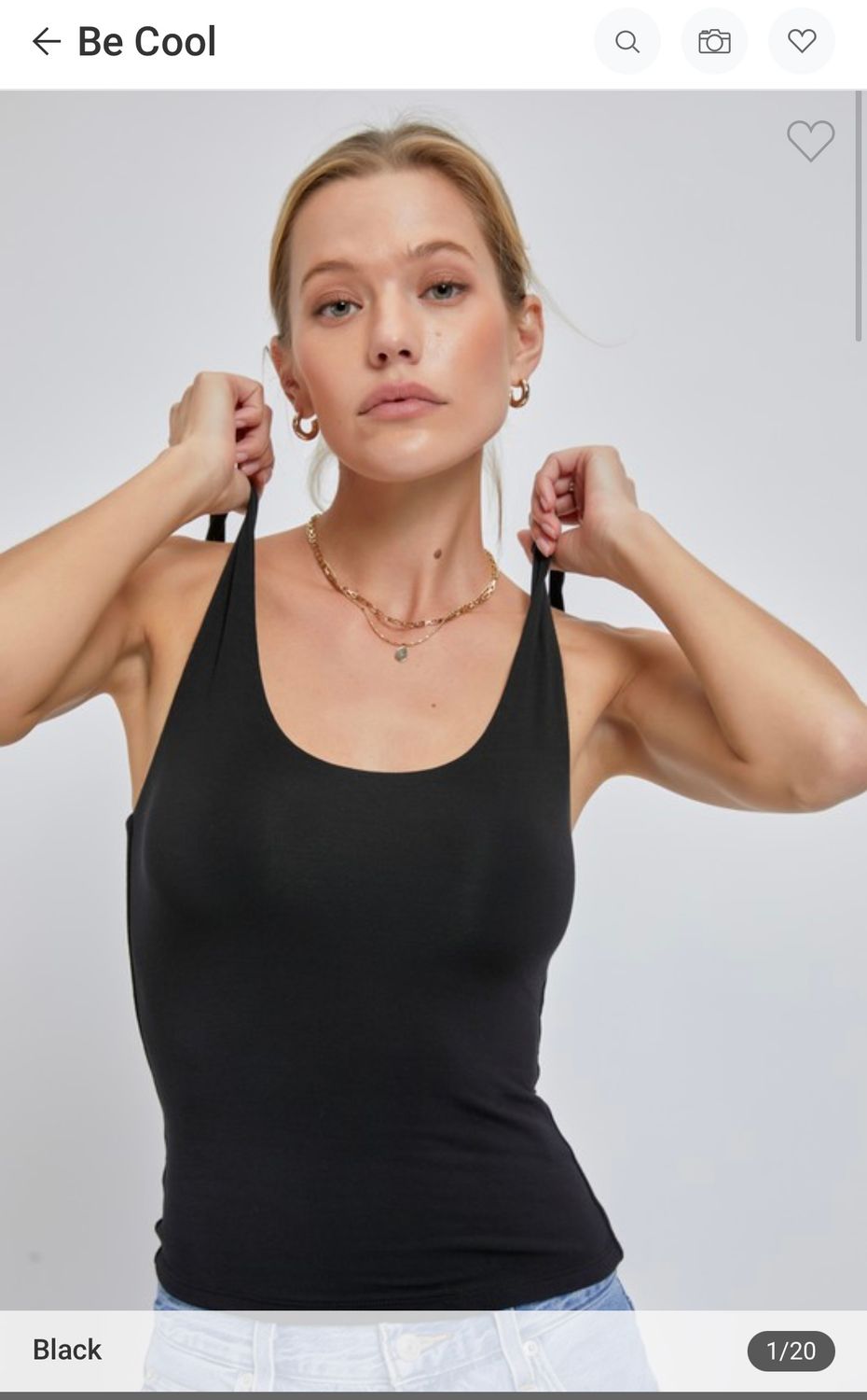 Be Cool Scoop Neck Tank, Color: Black, Size: S