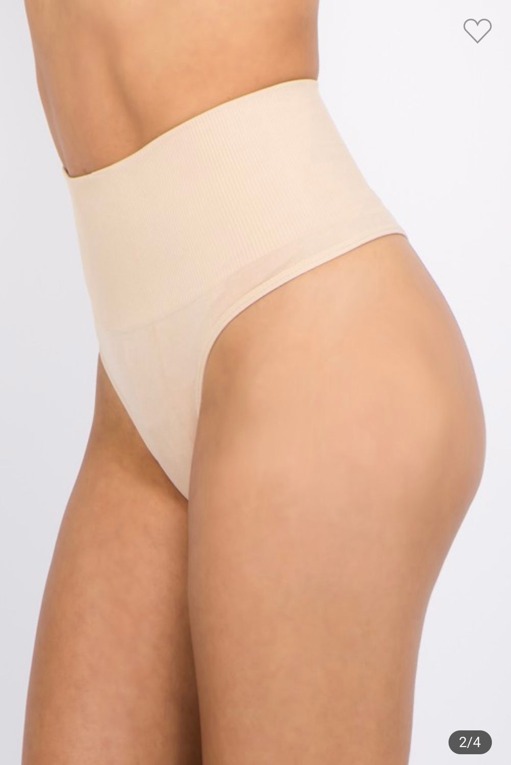 Anemone High Waist Thong, Color: Nude, Size: S/M