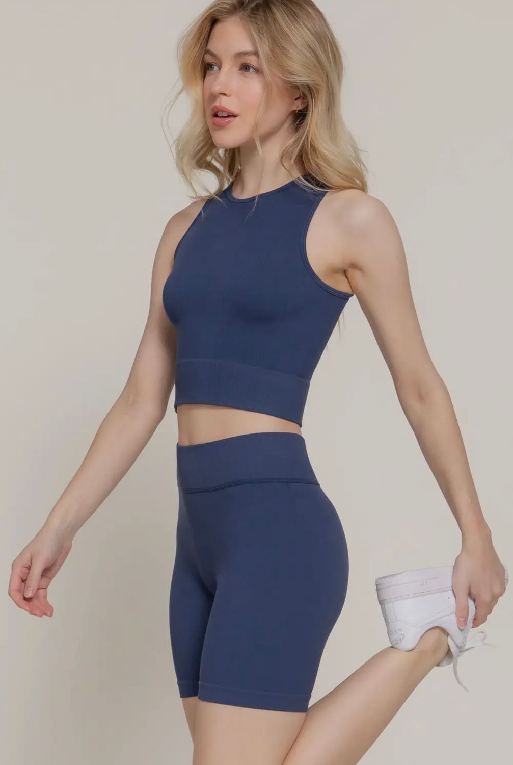Active Basic Top &amp; Shorts, Size: S/M, Color: Navy