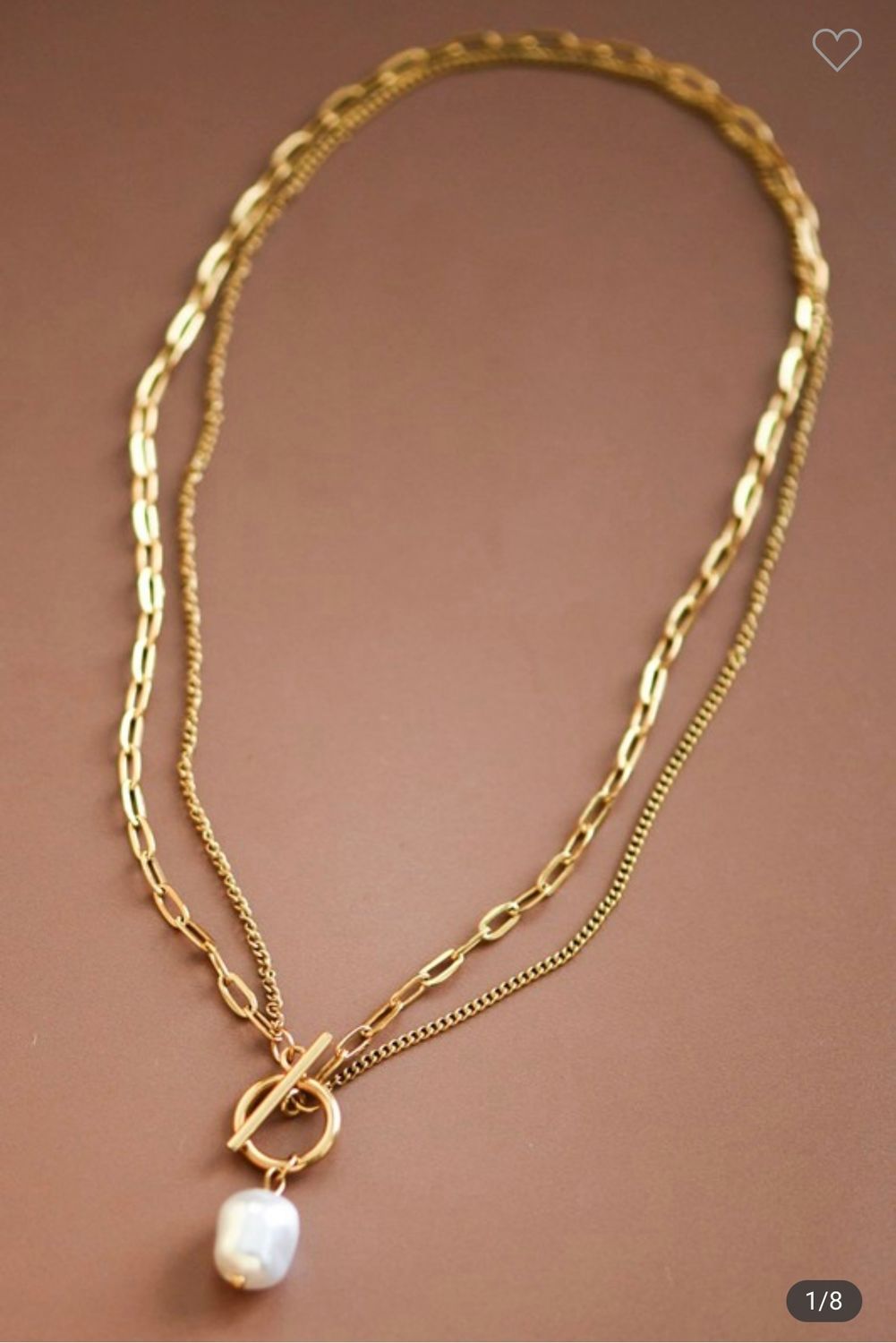 Mia Big Pearl Necklace, Color: Pearl