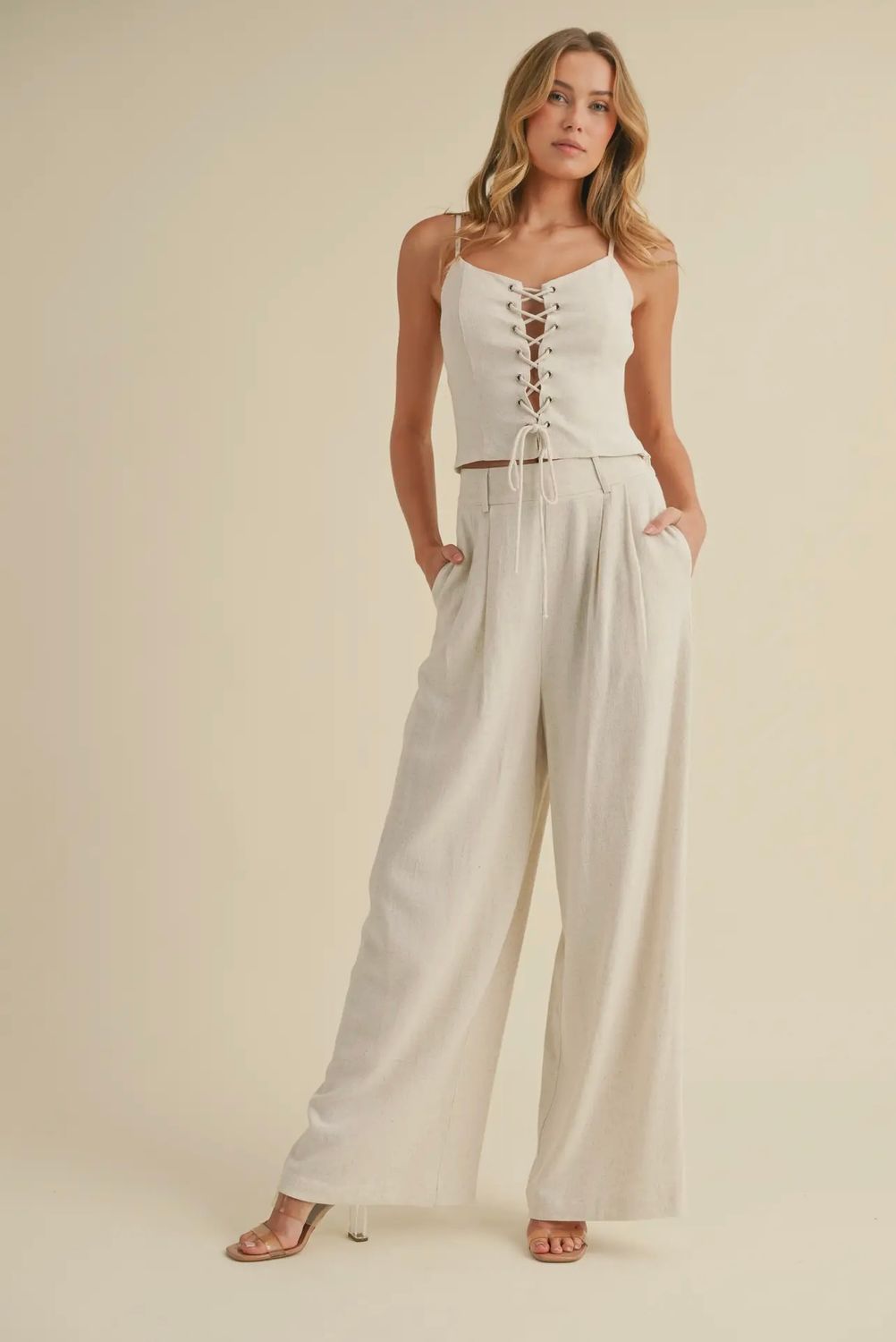 Klesis Corset &amp; Wide Trousers, Size: S, Color: Natural